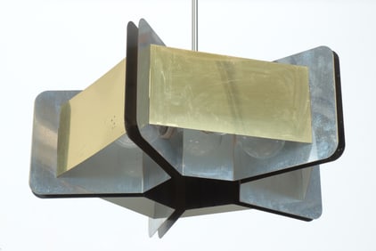 Brass and Chrome Ceiling Fixture, 1970s