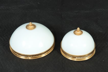 2 Continental Neoclassical Flush Mount Fixtures