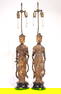 Pair South East Asian Gilt Bronze Buddha Lamps