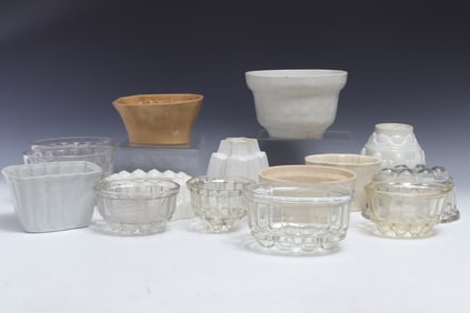 Group of Pottery & Glass Jelly Molds