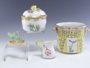 Group of Herend Porcelain Table Articles