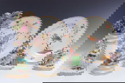 Group of Meissen Porcelain Figures & Plates