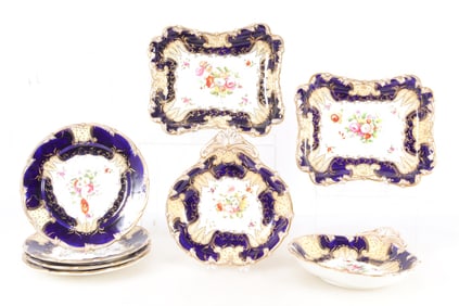 Group of Coalport Cobalt Blue Tableware, 19th C