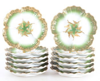 12 T&V Limoges Porcelain Oyster Plates
