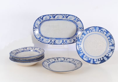 Group of Dedham Pottery Dinnerware