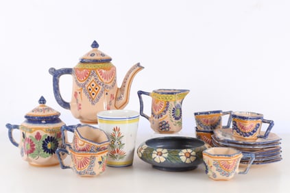 Henriot Quimper Pottery Tea Set & Additions