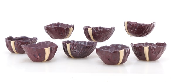 Patricia Garrett Pottery Red Cabbage Salad Bowls