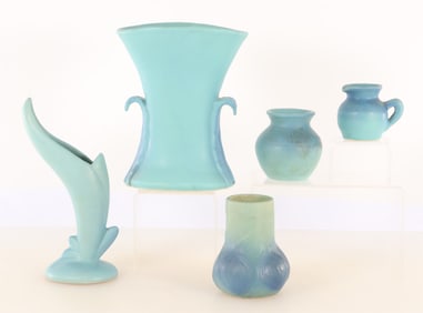 Group of Van Briggle Pottery Vases & Pitcher