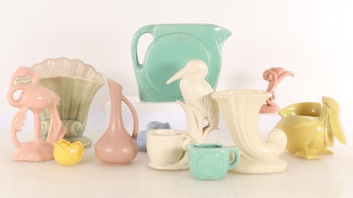 Group of Mid-Century American Pottery Table Items