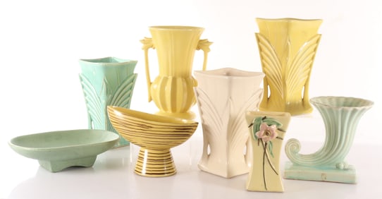 Group of McCoy Pottery Vases & Tray