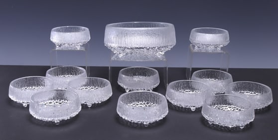 13 Piece Tapio Wirkkala Glass Bowl Set