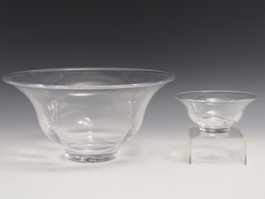 Two Simon Pearce Glass Bowls