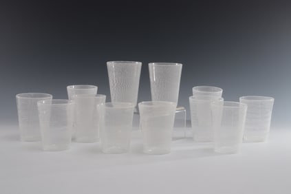 Set of 12 Murano Mezza Filigrana Tumblers