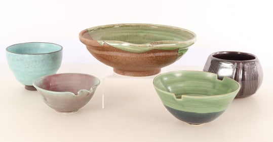 Group of Modern Art Pottery Vases & Bowls