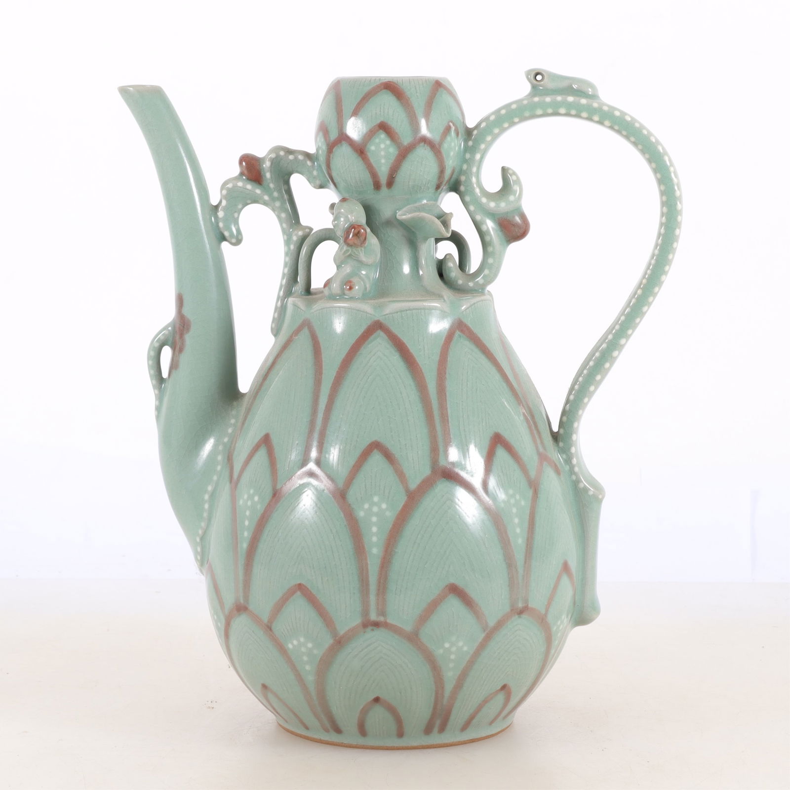 Korean Goryeo Dynasty Style Celadon Ewer (1 of 8)