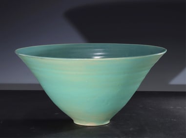 Green Glazed Tall Bowl 20th C