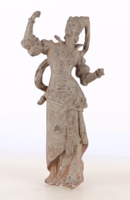 Painted Cast Metal Figure of a Woman