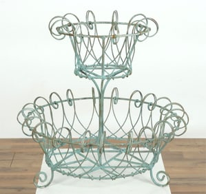 Two-Tier Wrought Iron Plant Stand