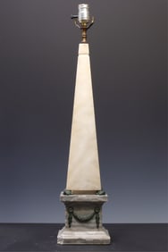 Neoclassical Style Marble Obelisk Lamp