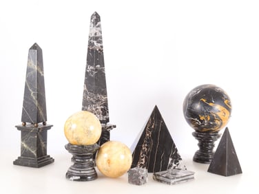 Group of Carved Marble Articles 20th C