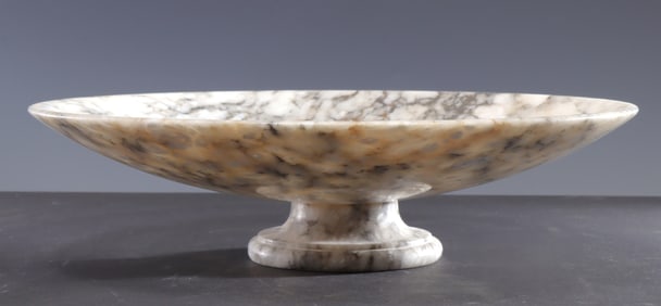 Vintage White Marble Tazza, 20th C