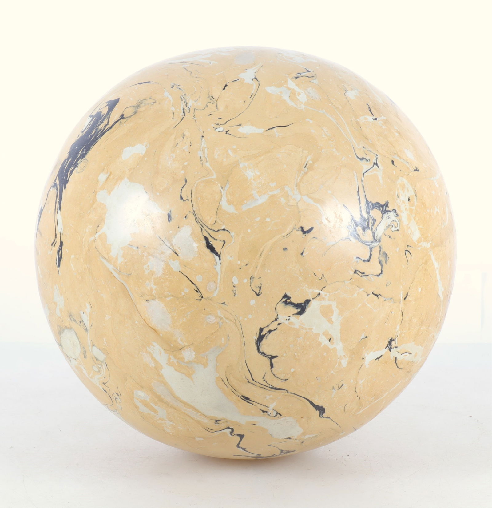 Large Cream Colored Marble Orb 20th C (1 of 5)