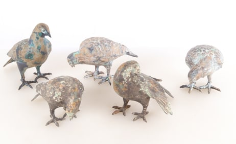 Group of Vintage Metal Pigeons