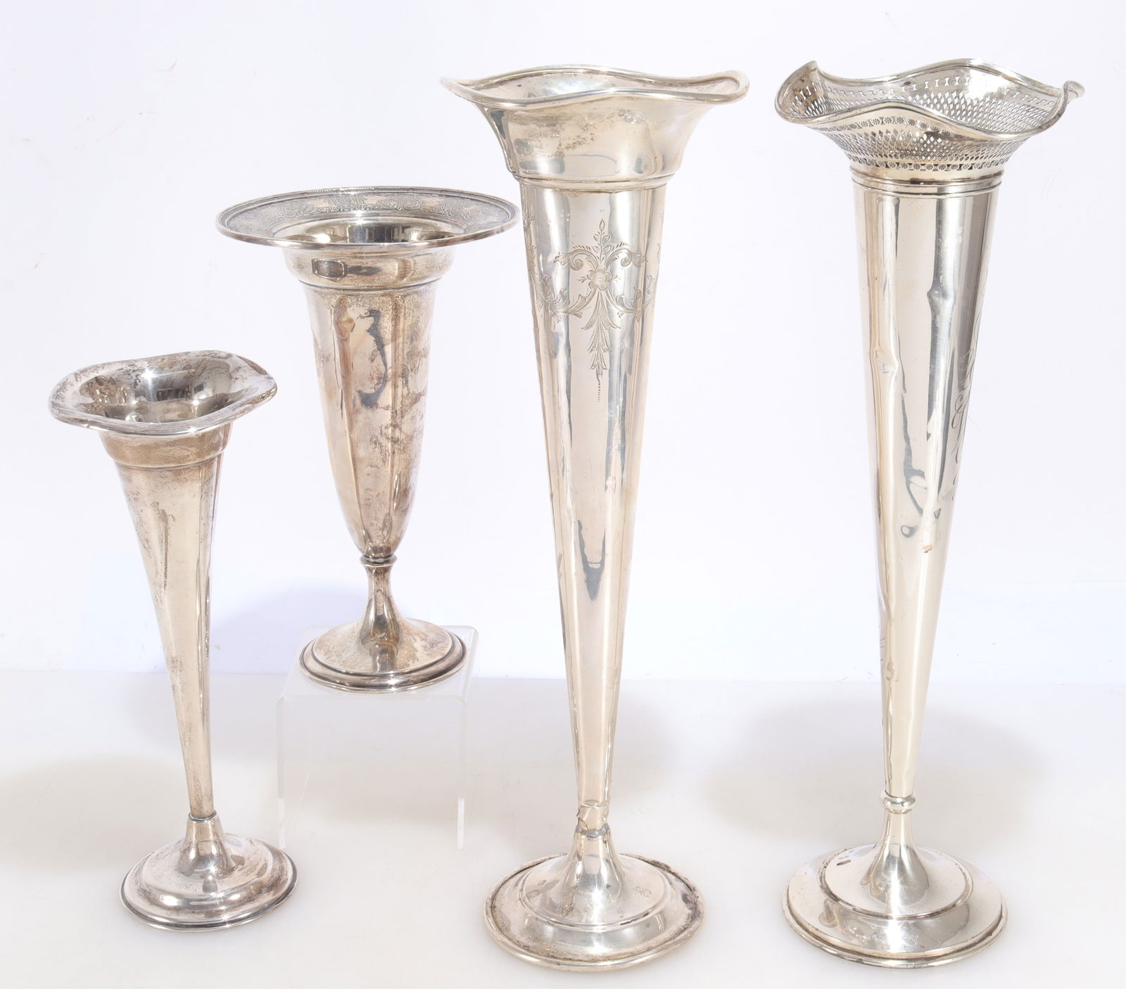 Four Sterling Silver Trumpet Vases (1 of 14)