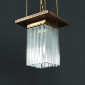 Austrian Jugendstil Brass Chandelier