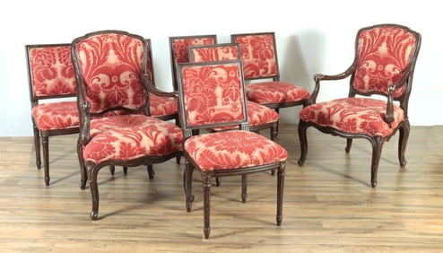 Louis XVI Style Burgundy Dining Chairs