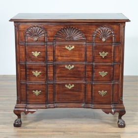 Chippendale Style Mahogany Block Front Chest