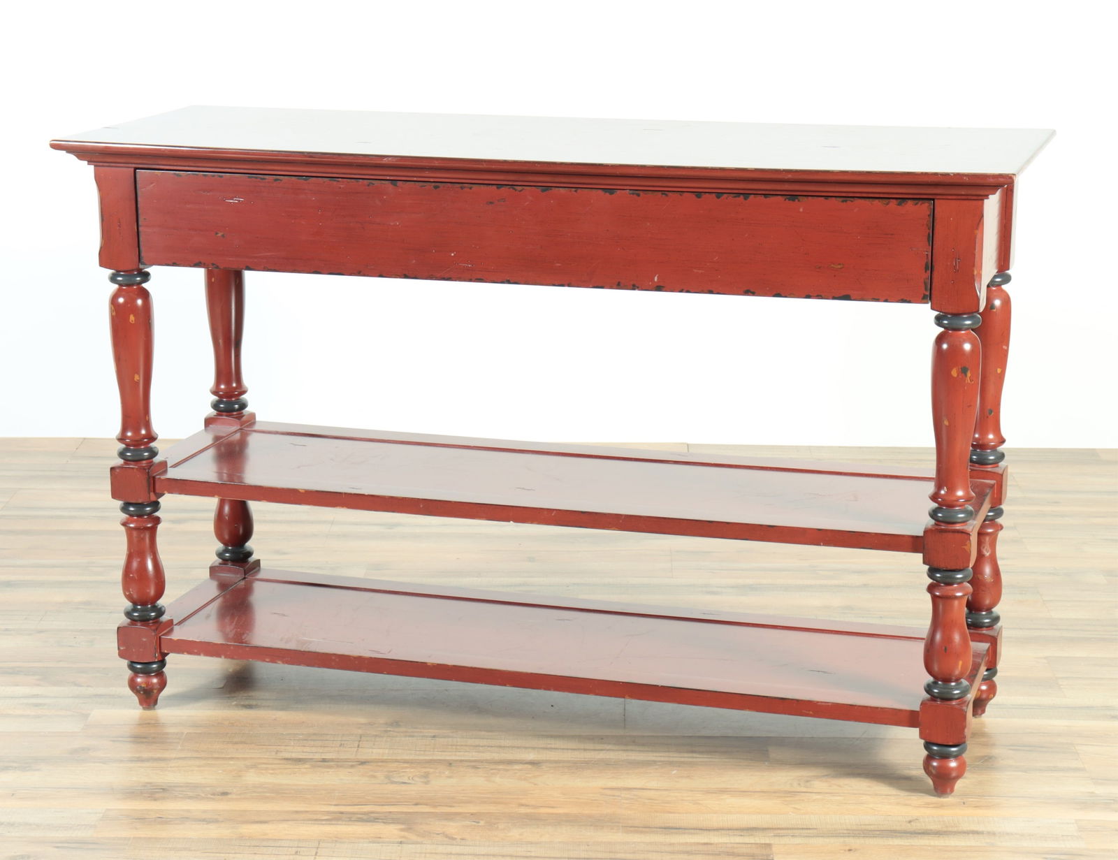 Country Red Painted Etagere Table (1 of 6)