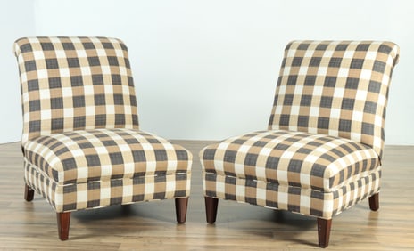 Pair of Upholstered Slipper Chairs