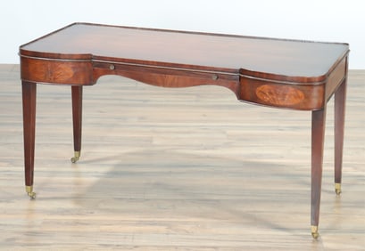 Hollywood Regency Inlaid Mahogany Coffee Table