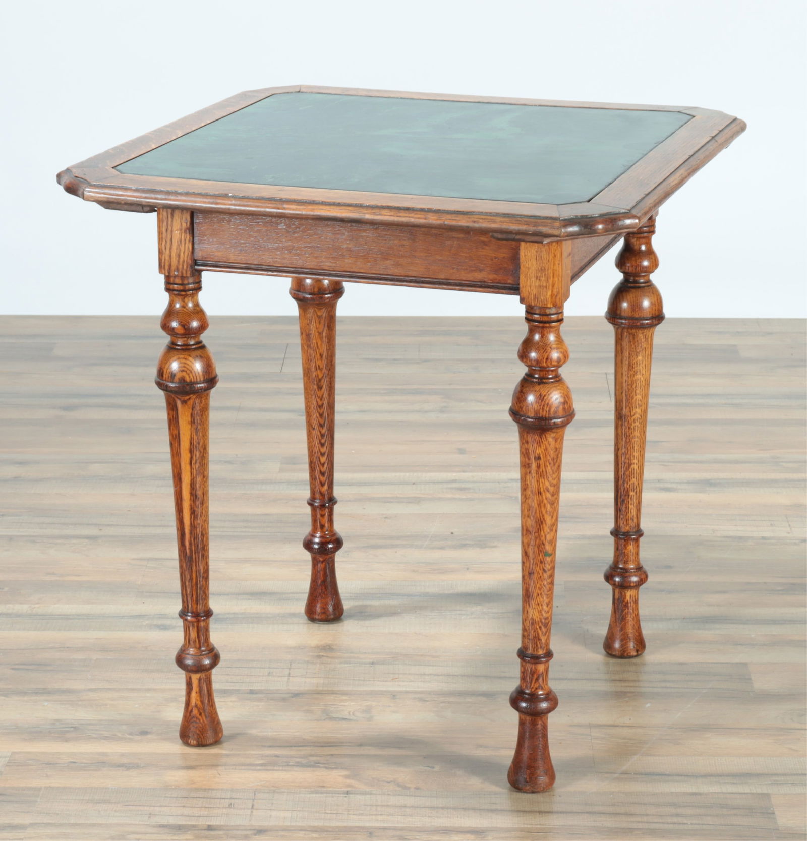 American Victorian Faux Marble & Oak Side Table (1 of 5)