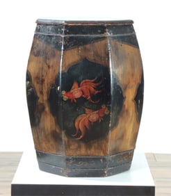 Chinese Lacquer Storage Barrel Stool