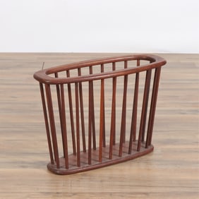 Arthur Umanoff Style Walnut Magazine Rack