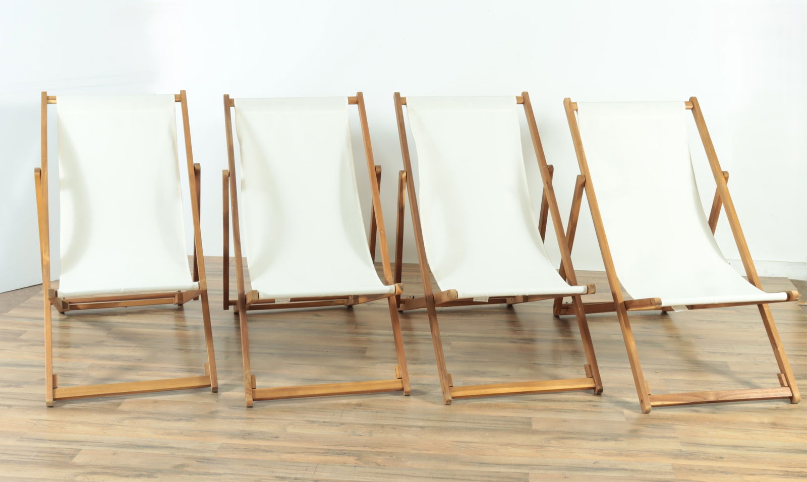 Set of Folding Teak Deck Chairs (1 of 8)