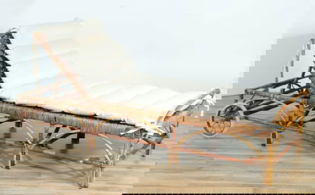 Mid Century Rattan & Wicker Chaise