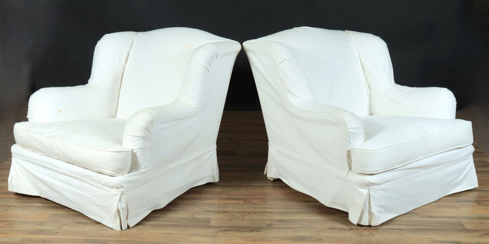 Pair Ralph Lauren Style Wing Chairs (1 of 8)