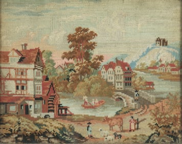 Wool Needlepoint of Landscape