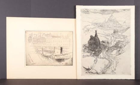 Joseph Pennell - Le Puy & Grosvenor Road - Etching