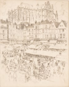 Joseph Pennell - La Place, Beauvais - Etching