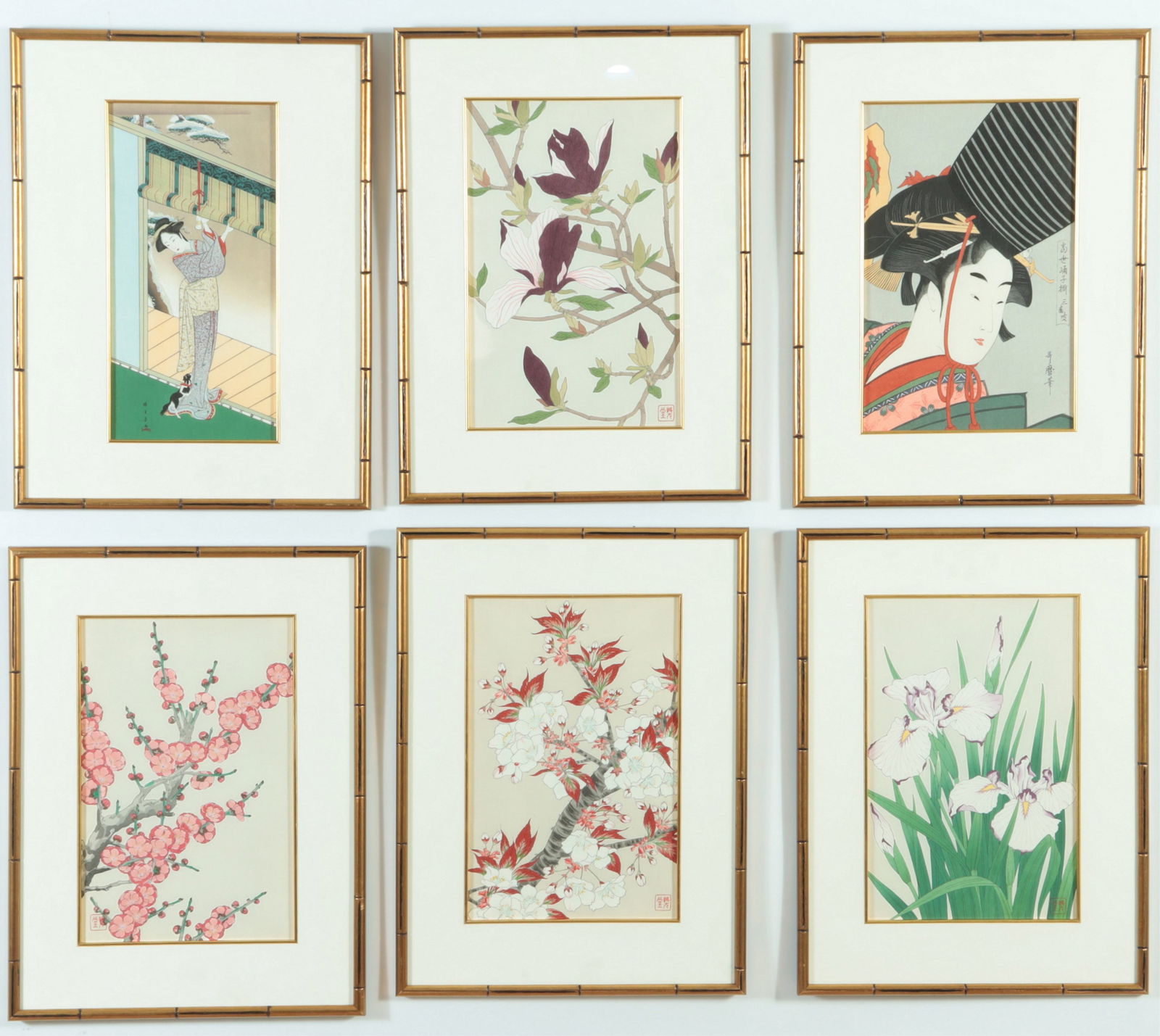 Six Japanese Woodblock Prints (1 of 13)