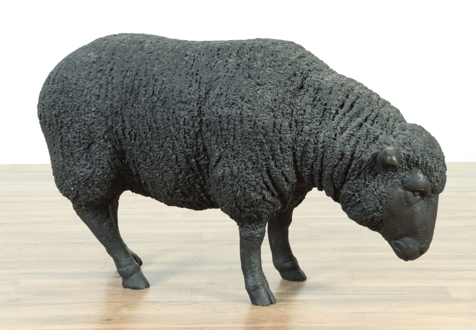 Contemporary Black Painted Resin Sheep Sculpture (1 of 5)