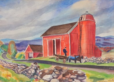 Bertram Hartman - Red Barn - W/C