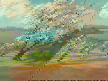 20th C. Flowering Tree - O/B