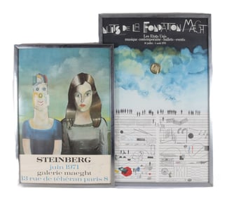 Saul Steinberg- 2 Posters - 1 signed