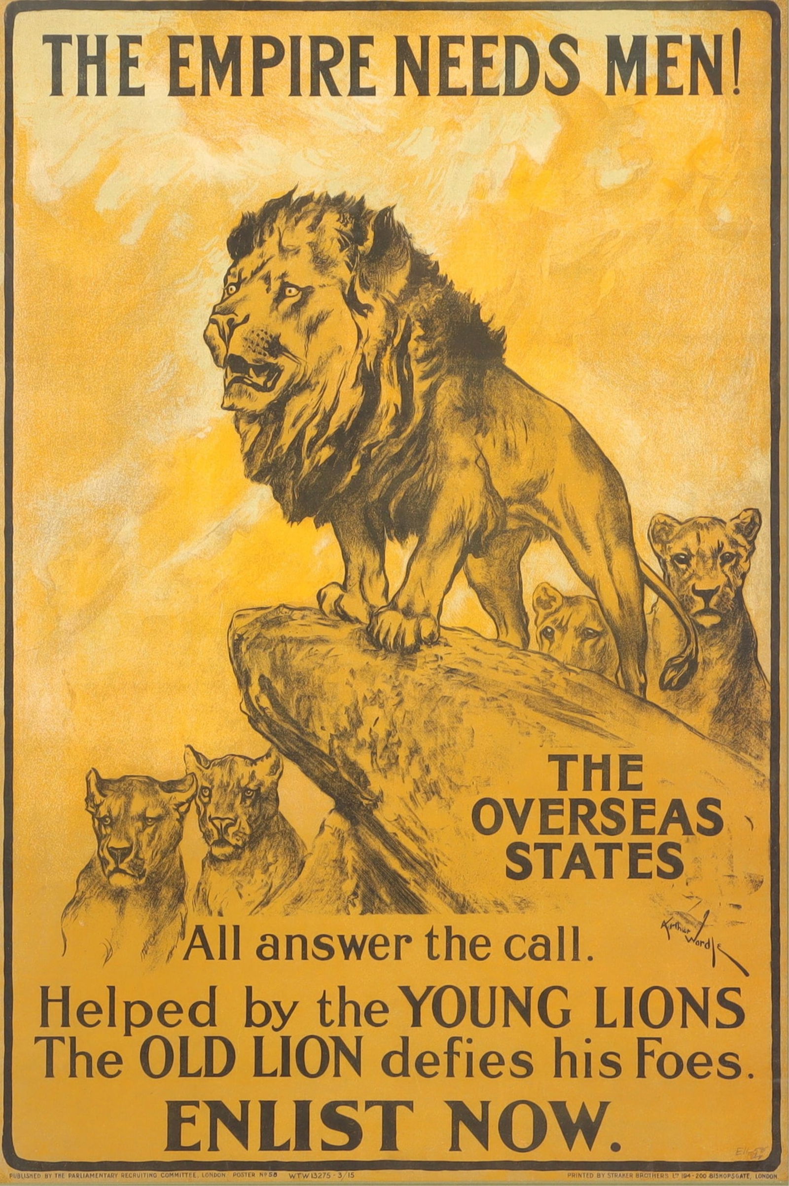 Arthur Wardle - The Empire Needs Men - lithograph (1 of 10)