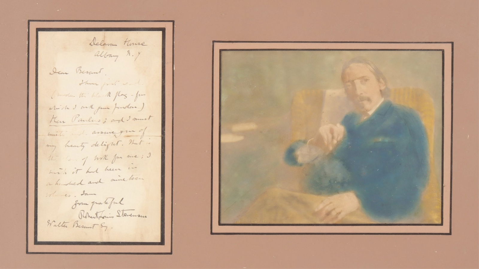 Robert Louis Stevenson Signed Letter to W. Besant (1 of 9)